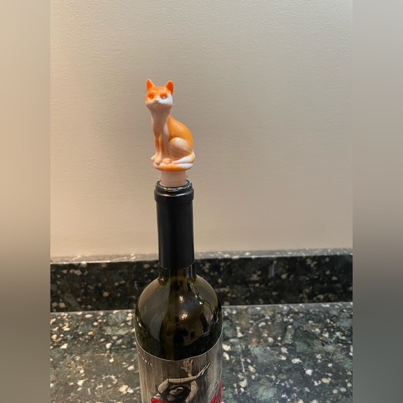 Hand Crafted Other - Orange And White Kitty Homemade Wine Bottle Stopper